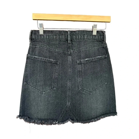 NWT Buddy Love Women's Sharon Distressed Denim Mini Skirt in Black Grey Size 26 - Picture 9 of 12